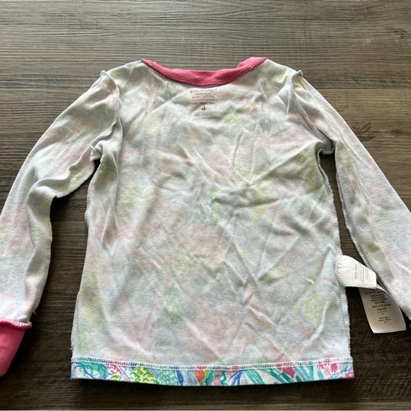 Lilly Pulitzer Pottery Barn Mermaid Cove snug 100% organic cotton pajamas size 4 - Picture 13 of 14